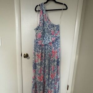 NWT Lilly Pulitzer Montecito Halter Maxi Dress in Blue and Pink